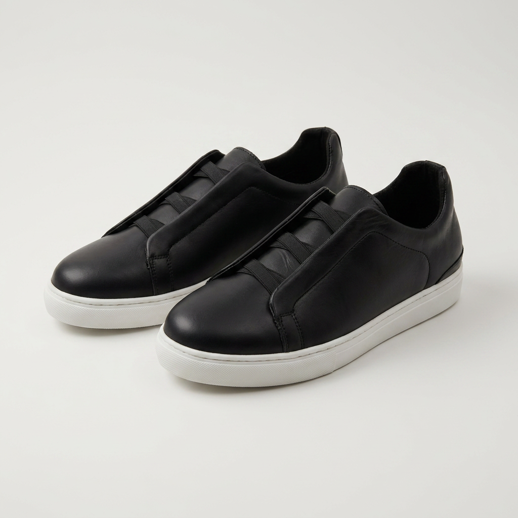NOVARO – Sneakers en Cuir Véritable