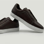 NOVARO – Sneakers en Cuir Véritable